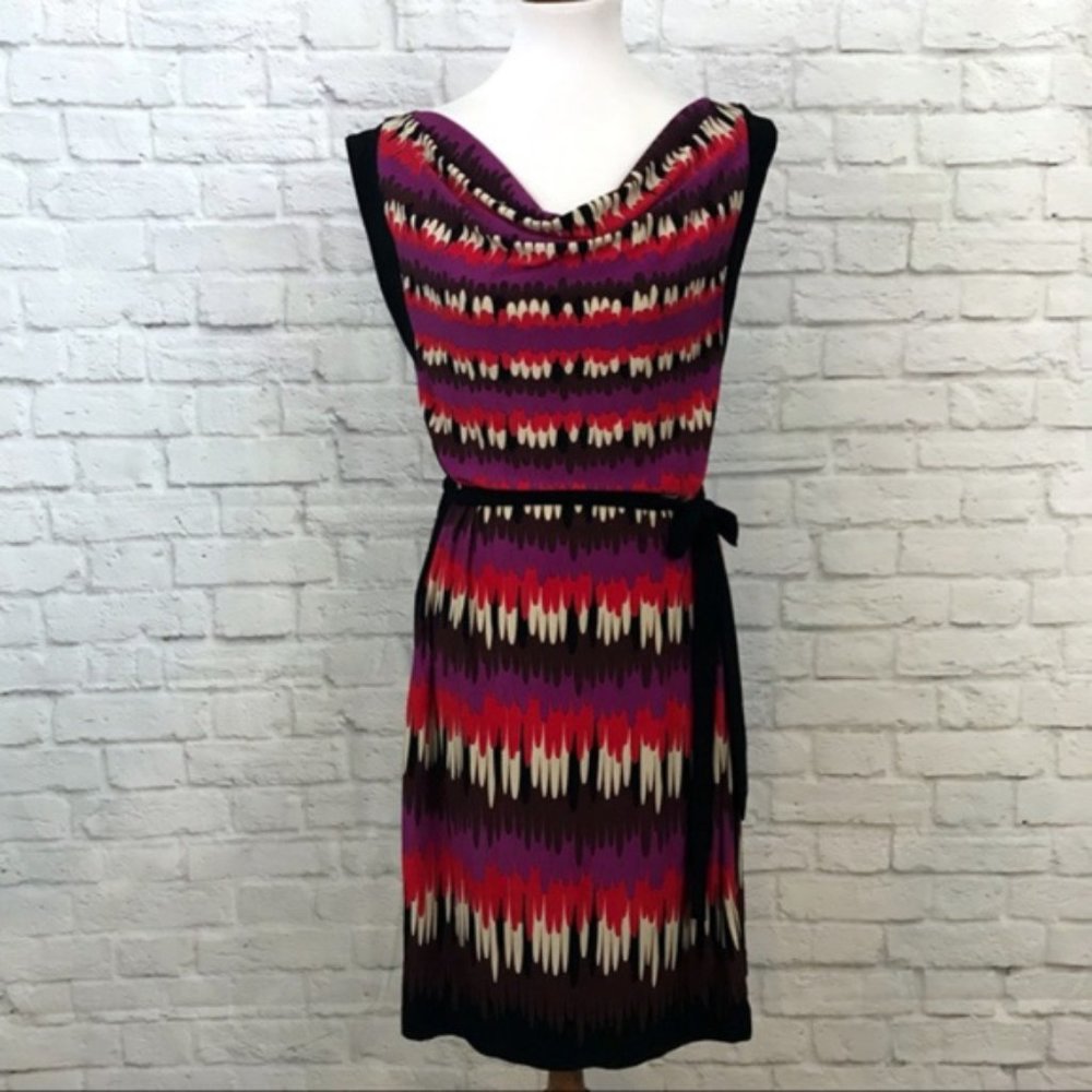 Bisou Bisou Draped Neck Sleeveless Print Dress 14